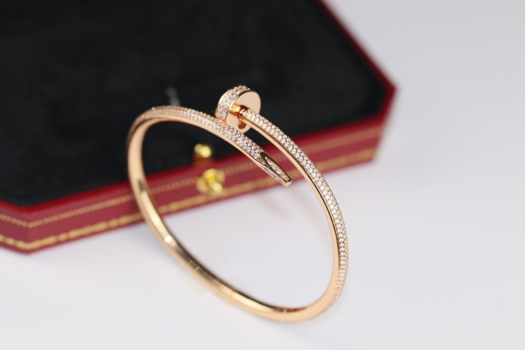 cartier nail bracelet pink gold