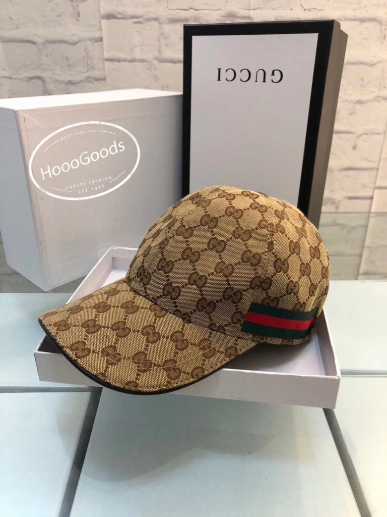 Gucci Original GG canvas baseball hat/cap with Web in black, brown, pink ... -